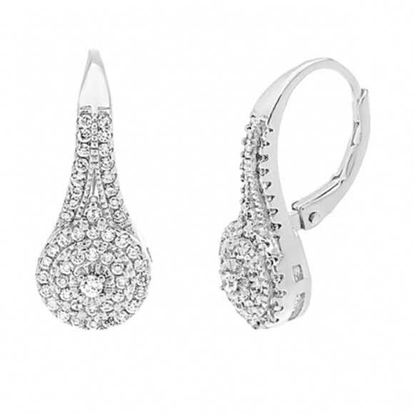 The Aria Drop Earrings in 925 silver and cubic zirconia - Picture 2 of 5